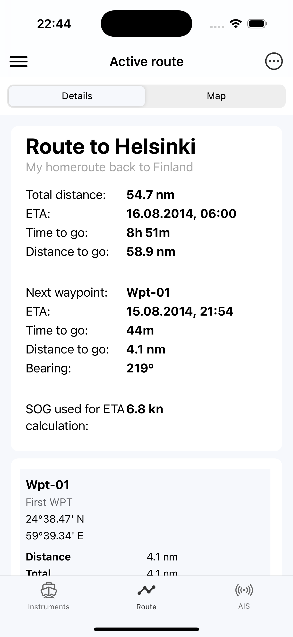 Boat Data route planning and map tools